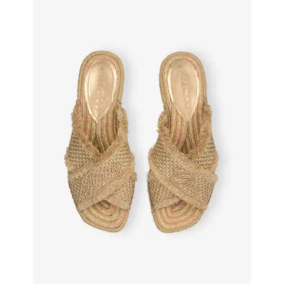 Jimmy Choo Aciel Woven Flat Sandals In Multicolor