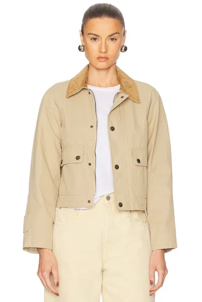 Burberry Beige Cropped Cotton Jacket In Beige