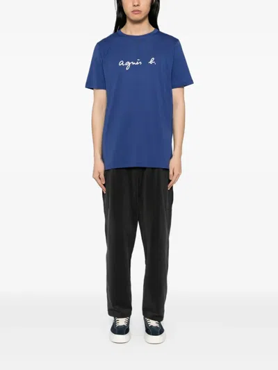 Agnès B. Printed T-shirt In Blue