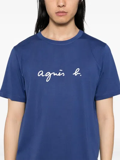 Agnès B. Printed T-shirt In Blue