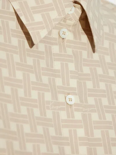 Kenzo Dropped Shoulder Weave Jacquard Shirt In Neutrals