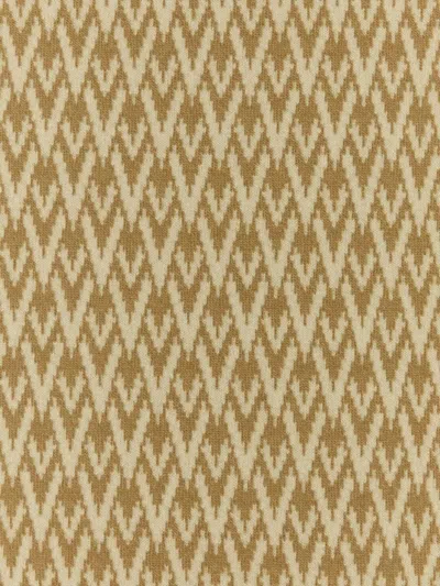 Valentino Garavani Embroidered Wool Toute La V Scarf In Brown