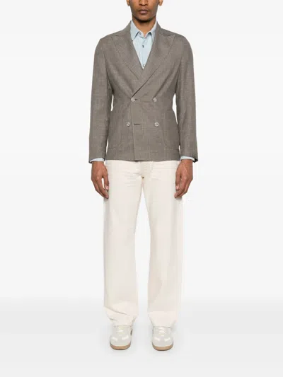 Barba Napoli Double-breasted Blazer In Grey