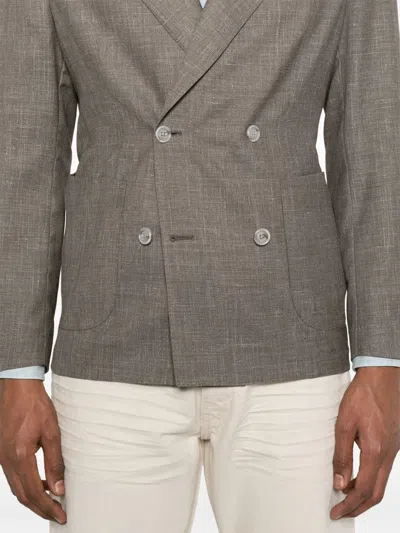 Barba Napoli Double-breasted Blazer In Grey