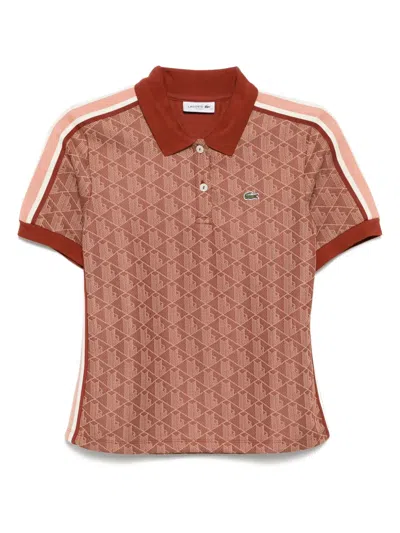 Lacoste Women's Slim Fit Monogram Polo - 44 In Brown