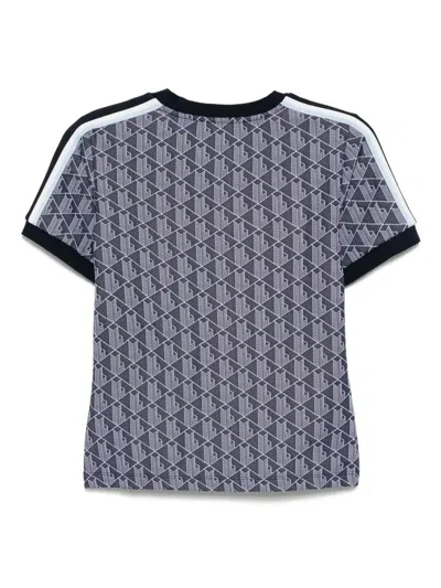 Lacoste Monogram Jacquard T-shirt In Blue