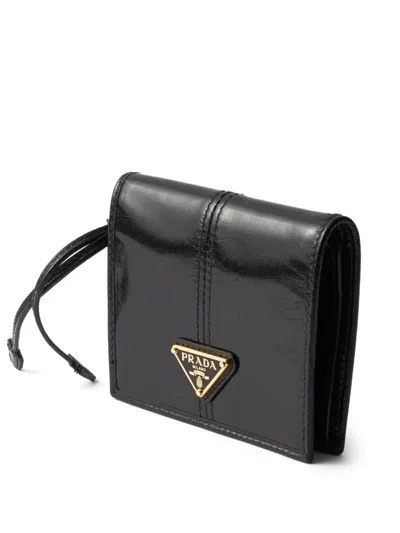 Prada Small Leather Wallet In Black