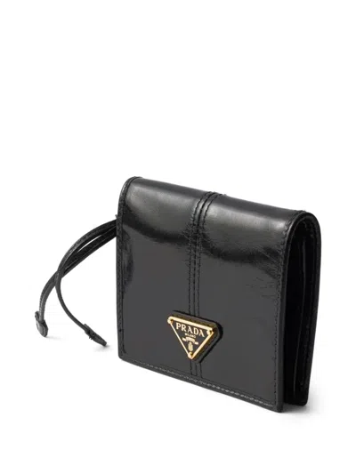 Prada Small Leather Wallet In Black
