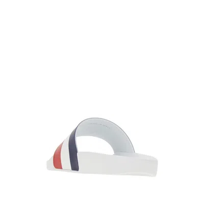 Moncler Basile Embossed Logo Slides In White