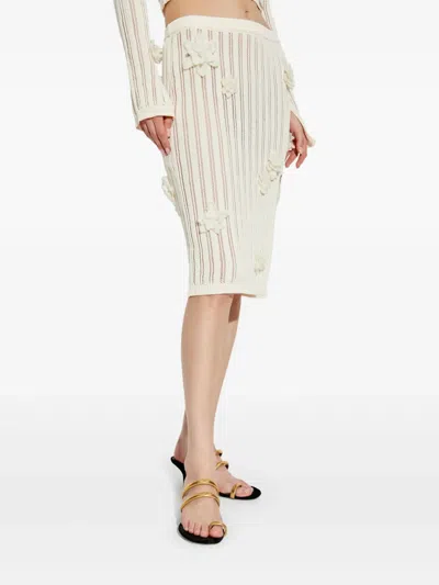 Casablanca White Skirt With Patches In Neutral