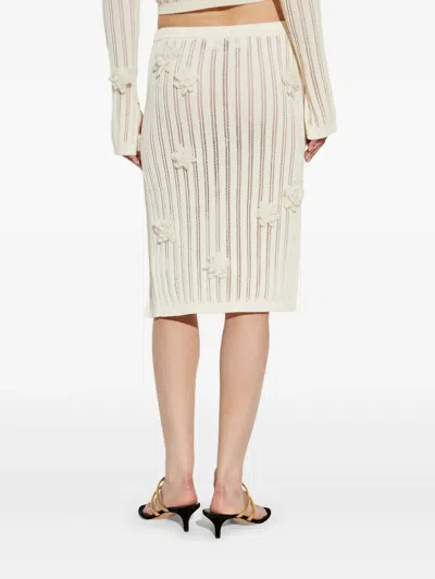 Casablanca White Skirt With Patches In Neutral