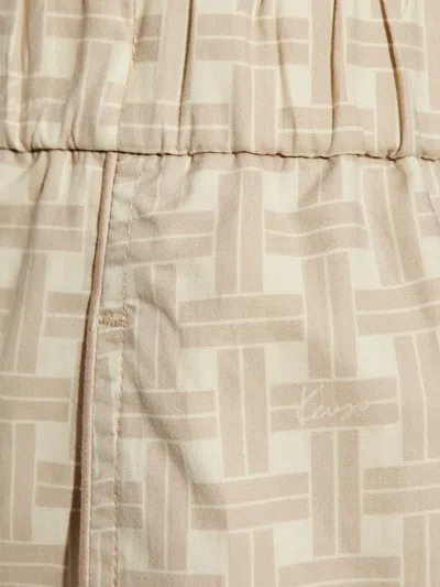 Kenzo Pattern-jacquard Trousers In Neutrals