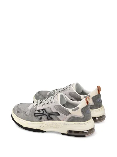 Premiata Low Top Sneakers Mesh Panels In Grey