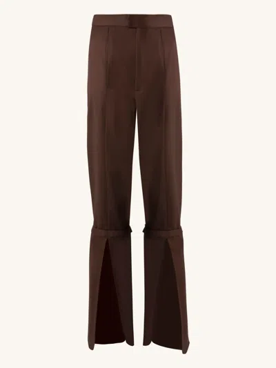 Misci Wool Straight-leg Trousers In Brown