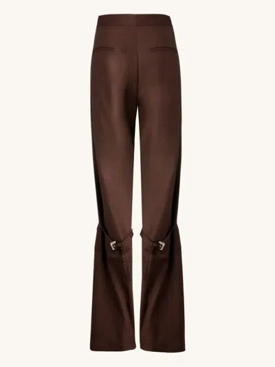 Misci Wool Straight-leg Trousers In Brown