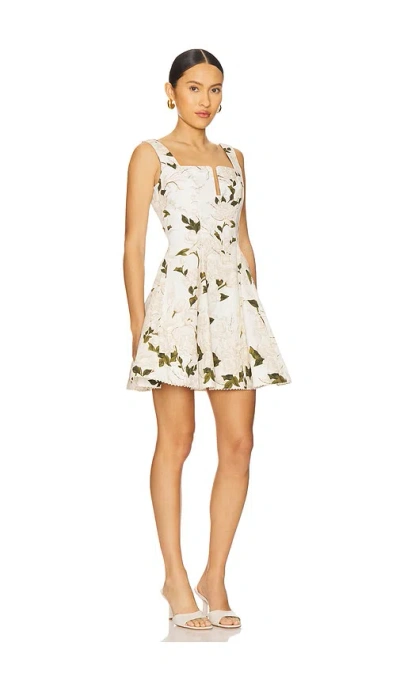 Agua By Agua Bendita Agua Gardenia Printed Cotton Mini Dress In White