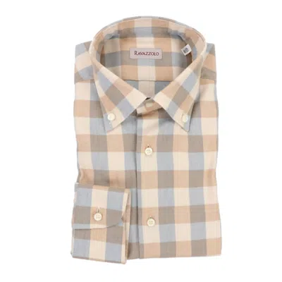 Ravazzolo Men's Apres Ski Luxury Flannel Sport Shirt In Beige In Beige