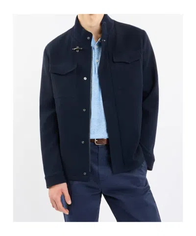 Fay Short Field Jacket In Stretch Wool And Cotton In Black