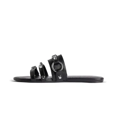 Balenciaga City Flat Sandals In Black