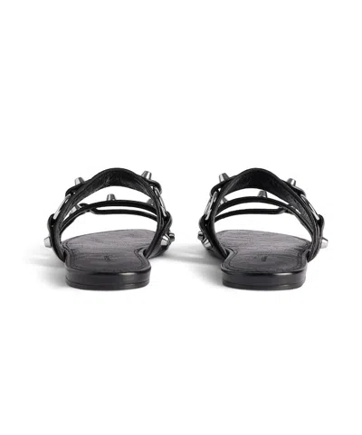 Balenciaga City Flat Sandals In Black