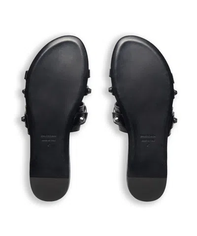 Balenciaga City Flat Sandals In Black
