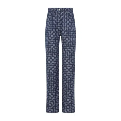 Givenchy High-waisted Tapered Jeans With Distinctive Pattern In Blue