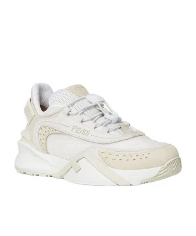 Fendi Women's Luxurious Calf Leather Sneakers In Animal Print