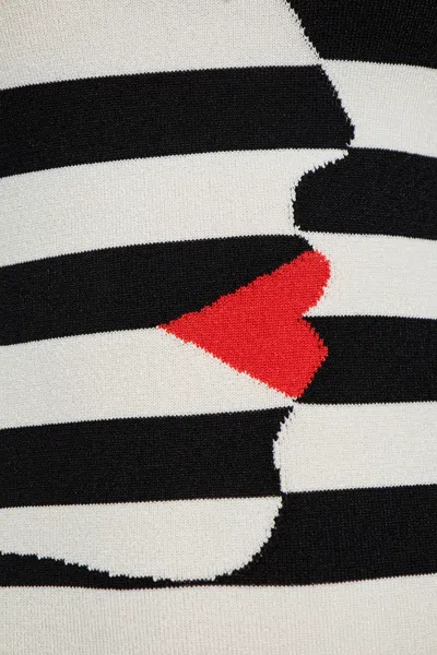 Balmain Halterneck Stripes Mini Dress In Black