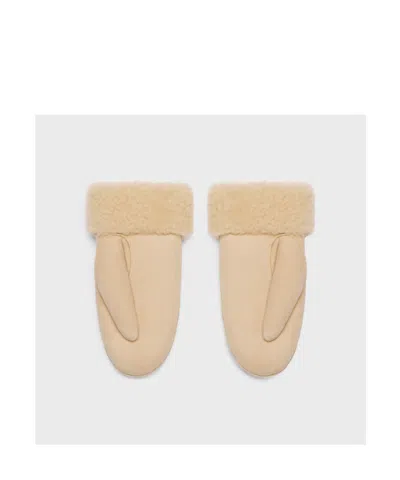 Celine Triomphe Wool Gloves In Nude