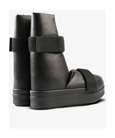 Rick Owens Splint Open-toe Leather Boots In Black
