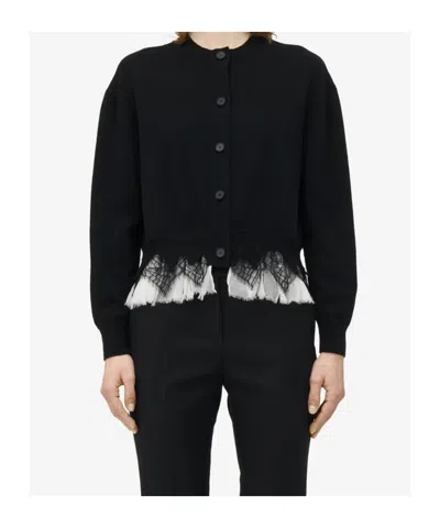 Alexander Mcqueen Alexander Mc Queen Black Ivory Wool Cashmere Cardigan