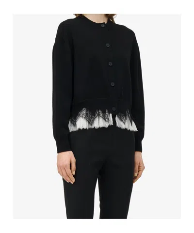 Alexander Mcqueen Alexander Mc Queen Black Ivory Wool Cashmere Cardigan