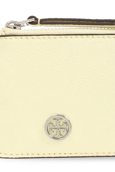 Tory Burch Robinson Colorblocked Zip Wallet In Yellow