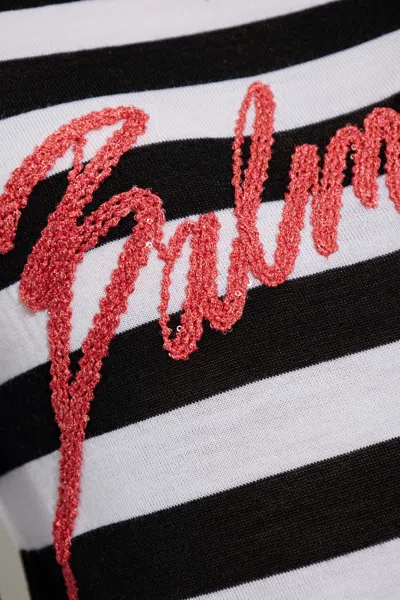 Balmain Signature Logo Striped Sweater In Multi