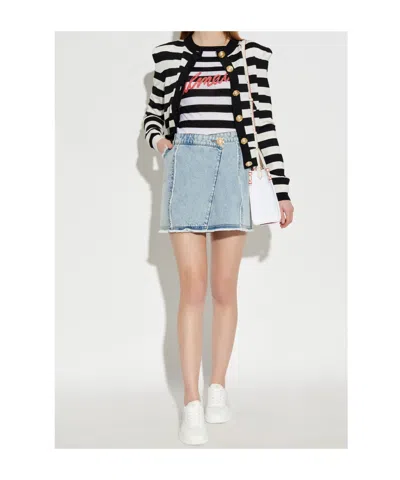 Balmain Signature Logo Striped Sweater In Multi
