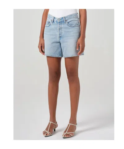 Agolde V-waist Short In Blue