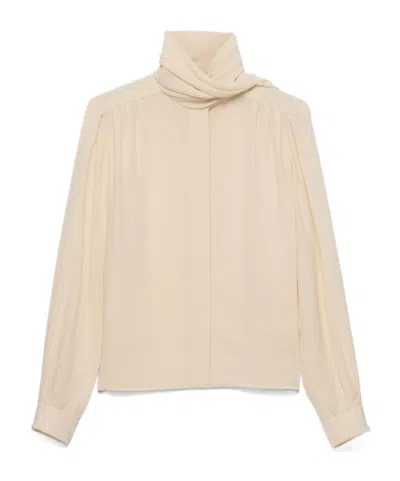 Prada Camicia In Seta Avorio  Donna In Nude