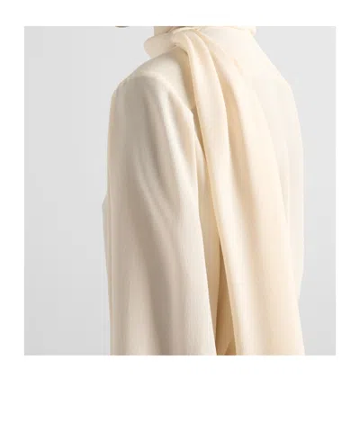 Prada Camicia In Seta Avorio  Donna In Nude