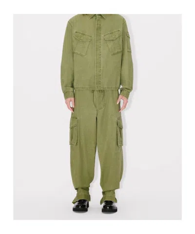 Kenzo Belt Loops Slacks In Green