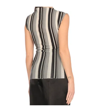 Philosophy Di Lorenzo Serafini Stretch Tulle Fabric With Striped Top In Black