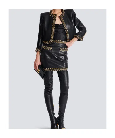 Balmain 'b-buzz' Black Leather Crossbody Bag