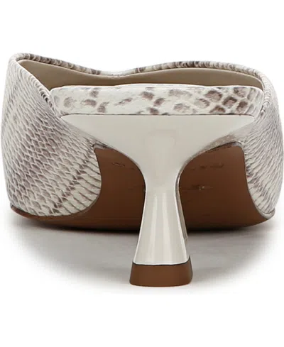 Franco Sarto Jayda Kitten Heel Mule In Grey Snake Print Faux Leather