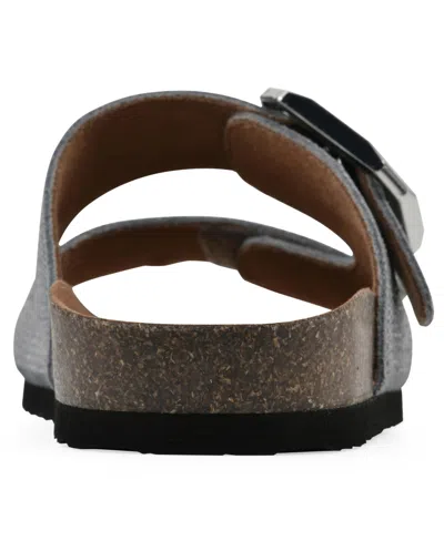 White Mountain Women's Granitas Round Toe Flat Sandals In Blue Raspberry Suede