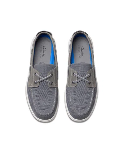 Clarks Men's Flexway Tie Casual Slip On Boat Shoe In Gray Combi