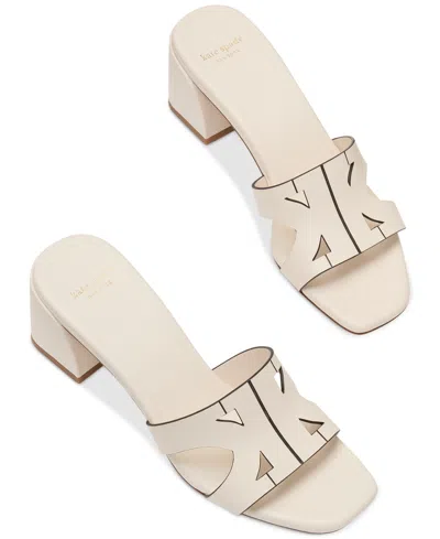 Kate Spade Duo Block Heel Sandals In Cream