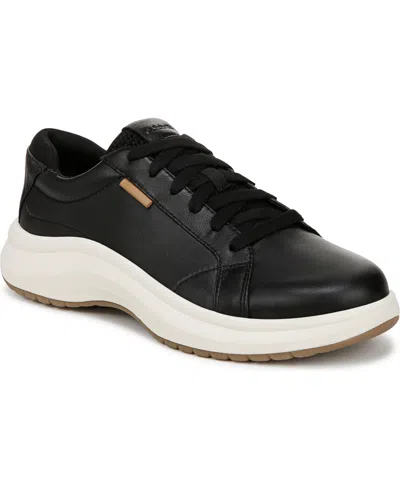 Dr. Scholl's Women's Feel Good Plantar Fasciitis Lace Up Sneakers In Black Leather