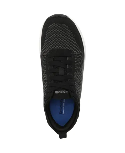 Dr. Scholl's Women's Feel Support Washable Lace Up Sneakers In Black Fabric