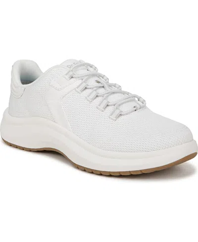 Dr. Scholl's Women's Feel At Ease Plantar Fasciitis Slip On Sneakers In White Fabric