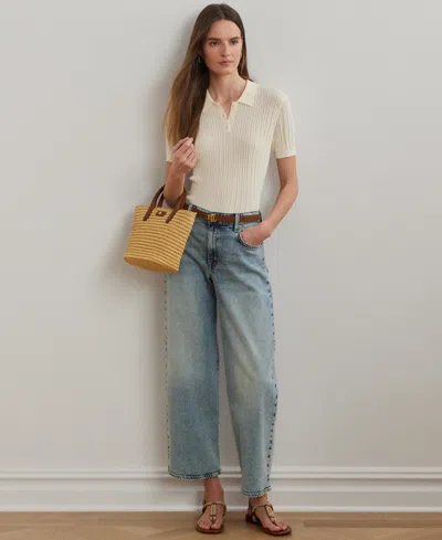 Ralph Lauren Women's High-rise Wide-leg Cropped Jeans In Blue