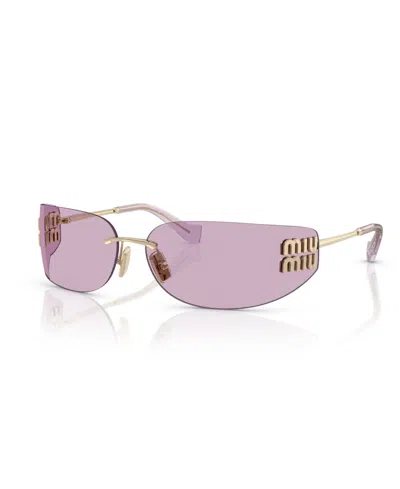 Miu Miu 0mu A51s Aube A51s Zvn90o Oro Pallido Sunglasses In Pale Gold